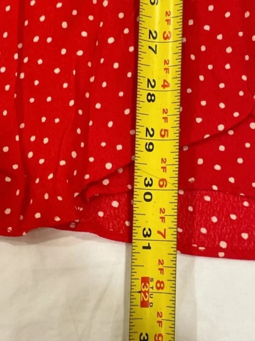 H&M Women’s Red White Polka Dot Button Front Midi Skirt 6 NWT